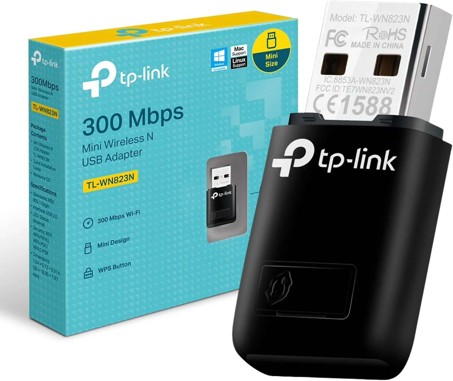 TP LINK 300Mbps MINI WIRELESS N USB ADAPTER TL-WN823N