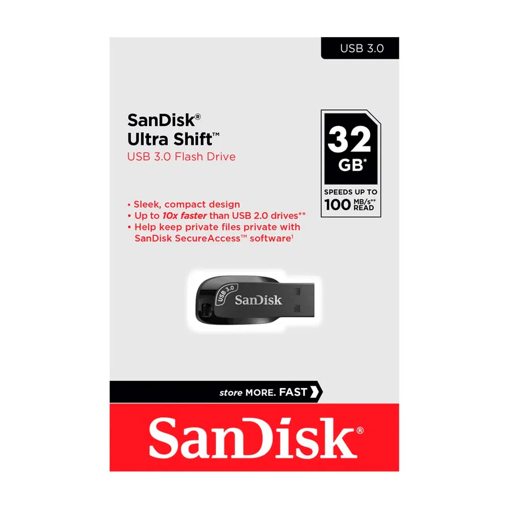MEMORIA USB SANDISK ULTRA SHIFT 32GB 3.2 NEGRO